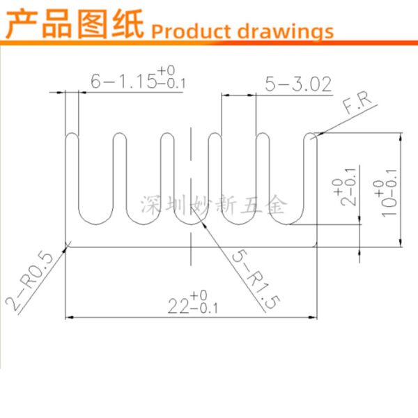 IC / MOSFET Heat Sink 22 × 22 × 10 mm - product detail view