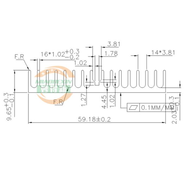 Aluminum Heat Sink 60 × 60 × 10 mm Aluminum Heat Sink 60 × 60 × 10 mm - product detail view