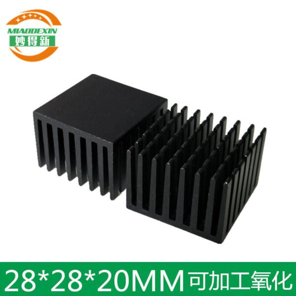 IC / MOSFET Heat Sink 28 × 28 × 20 mm — Black Anodized - aluminum heat sink, wholesale from MX Heatsink