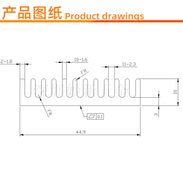 Aluminum Heat Sink 45 × 45 × 10 mm — High Power - product detail view