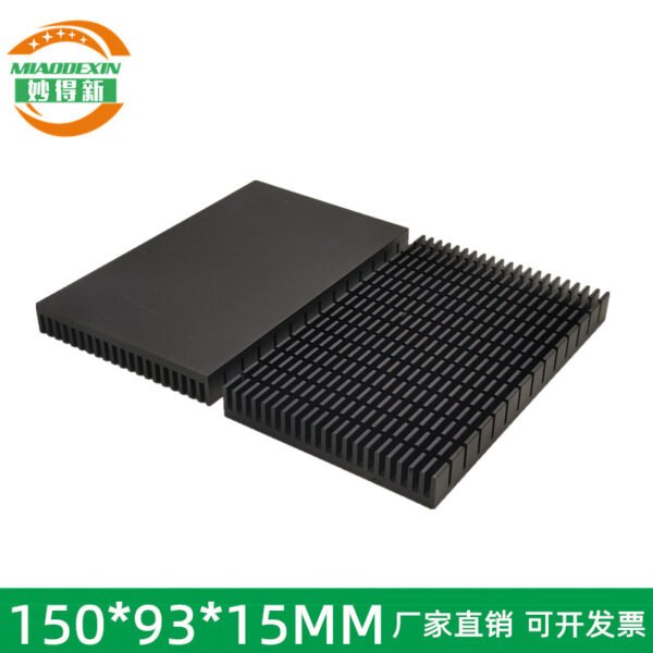 Aluminum Heat Sink 150 × 93 × 15 mm — Black Anodized Aluminum Heat Sink 150 × 93 × 15 mm — Black Anodized - aluminum heat sink, wholesale from MX Heatsink