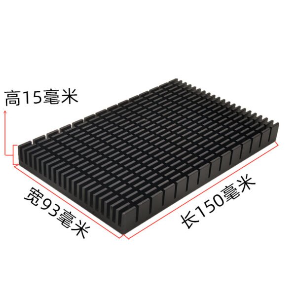 Aluminum Heat Sink 150 × 93 × 15 mm — Black Anodized Aluminum Heat Sink 150 × 93 × 15 mm — Black Anodized - product detail view