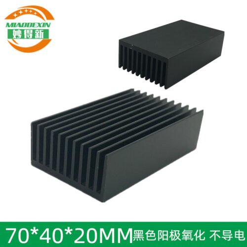 Aluminum Heat Sink 70 × 40 × 20 mm — Black Anodized - aluminum heat sink, wholesale from MX Heatsink