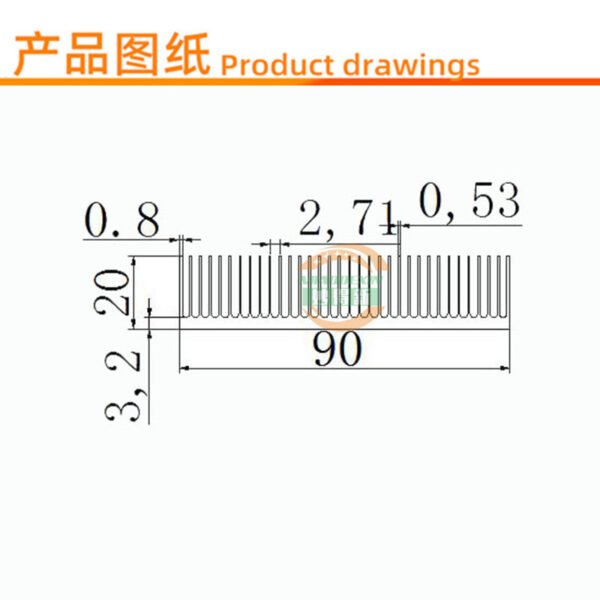 Aluminum Heat Sink 150 × 90 × 20 mm — Dense Fins, High Power - product detail view