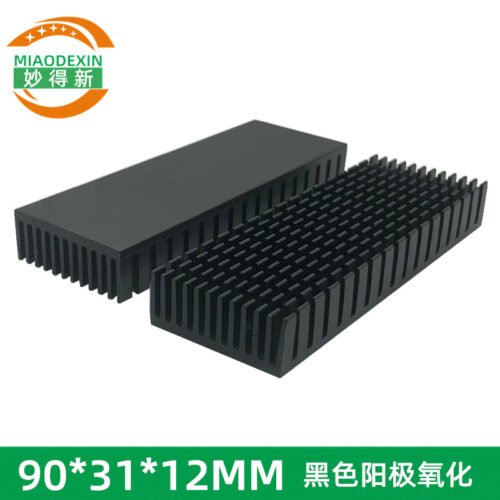 Aluminum Heat Sink 90 × 31 × 12 mm — Black Anodized - aluminum heat sink, wholesale from MX Heatsink
