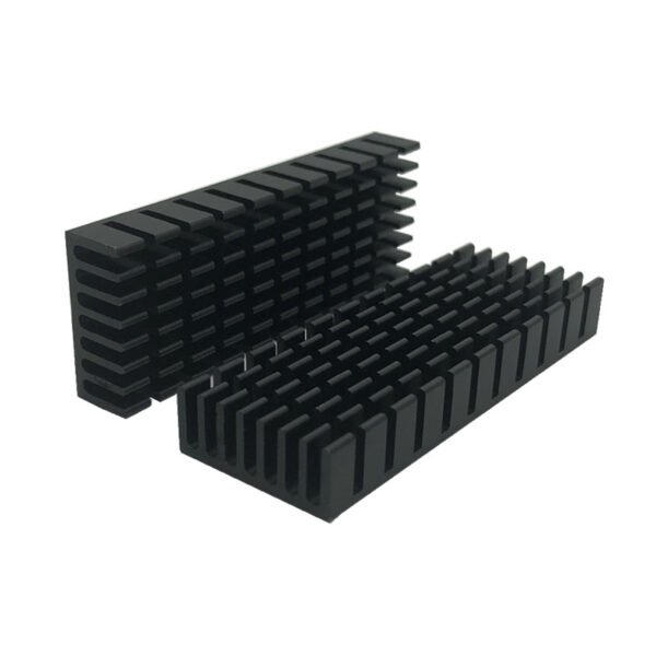 Aluminum Heat Sink 70 × 25 × 10 mm — Black Anodized - product detail view