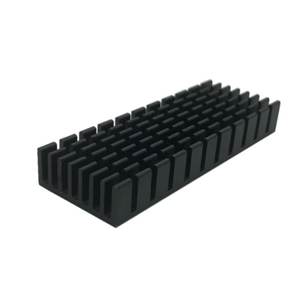 Aluminum Heat Sink 70 × 25 × 10 mm — Black Anodized - product detail view