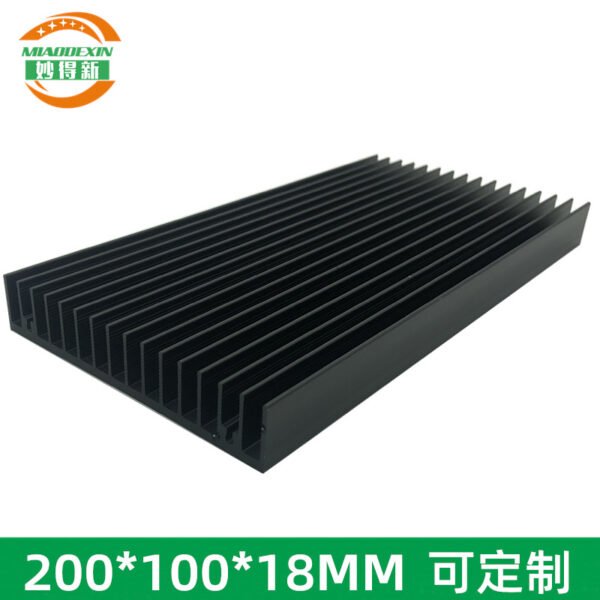 Aluminum Heat Sink 200 × 100 × 18 mm — Black Anodized, High Power Aluminum Heat Sink 200 × 100 × 18 mm — Black Anodized, High Power - aluminum heat sink, wholesale from MX Heatsink