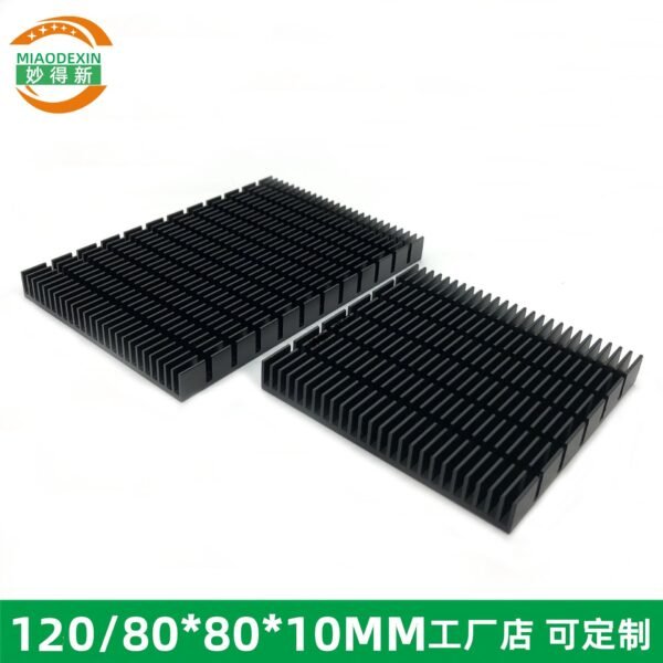 626778660801_0 Aluminum Heat Sink 80 × 80 × 10 mm — Black Anodized - product detail view