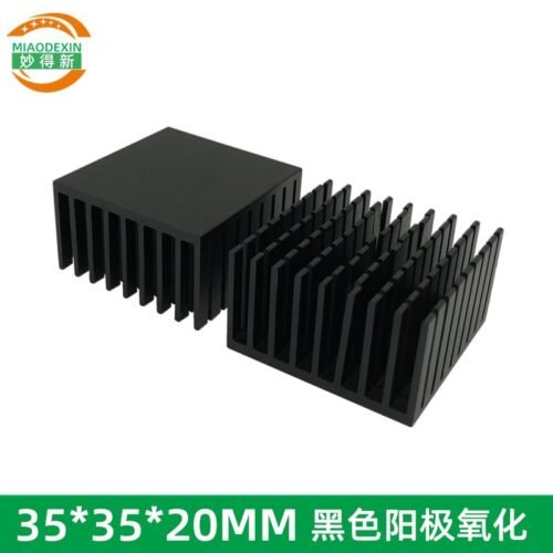 IC / MOSFET Heat Sink 35 × 35 × 20 mm — Black Anodized - aluminum heat sink, wholesale from MX Heatsink