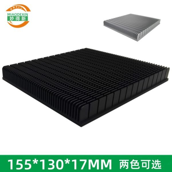 Aluminum Heat Sink 155 × 130 × 17 mm — Black Anodized, High Power - aluminum heat sink, wholesale from MX Heatsink