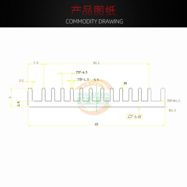 GPU / VRAM Heat Sink 150 × 65 × 9 mm - product detail view