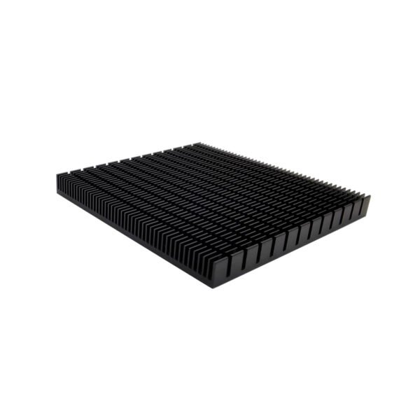 747334724862_4 Aluminum Heat Sink 100 × 100 × 10 mm — with Thermal Tape, Black Anodized, Dense Fins - product detail view