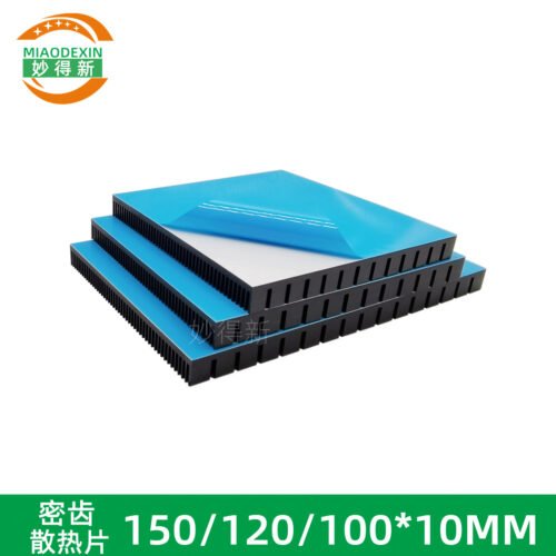Aluminum Heat Sink 100 × 100 × 10 mm — with Thermal Tape, Black Anodized, Dense Fins Aluminum Heat Sink 100 × 100 × 10 mm — with Thermal Tape, Black Anodized, Dense Fins - aluminum heat sink, wholesale from MX Heatsink